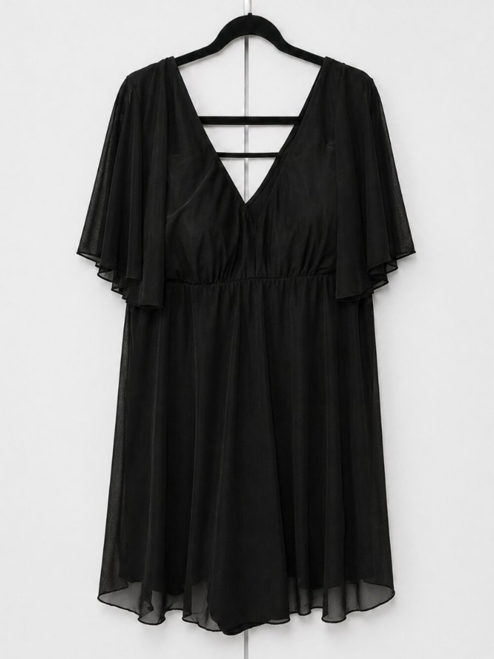 Lane Bryant Cacique Black Flutter Sleeve Swim Dress – Size 18 – Worn Once